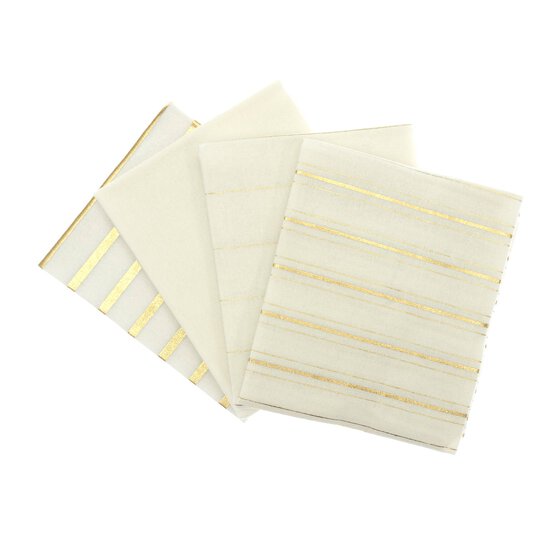 Gold Metallic Stripe Cotton Fat Quarters 4 Pack image number 1