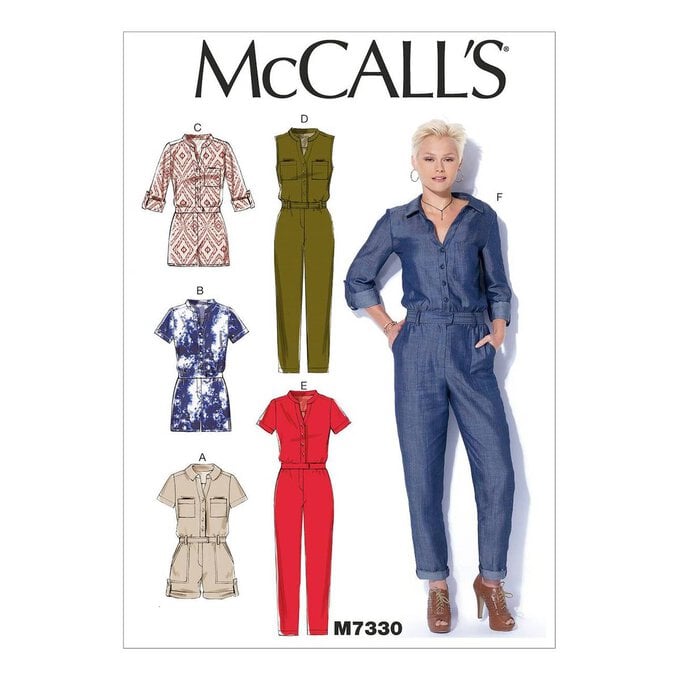 McCall’s Women’s Jumpsuit Sewing Pattern M7330 (XS-M) image number 1