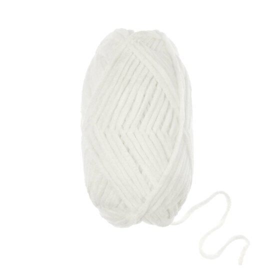 Knitcraft White Tiny Chenille DK Yarn 25g image number 3