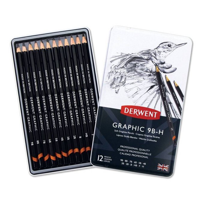 Derwent Graphic Soft Tin Of 12 Pencils