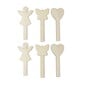 Wooden Angel and Butterfly Shape Sticks 6 Pack image number 1