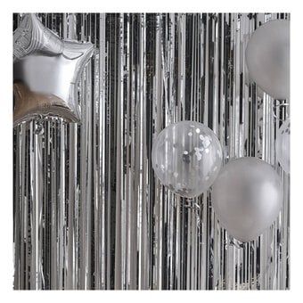 Create & Celebrate Silver Foil Fringe Curtain 1m x 2m