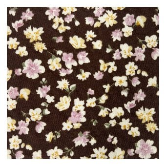 Brown and Pink Muted Floral Brushed Print Fabric by the Metre image number 2