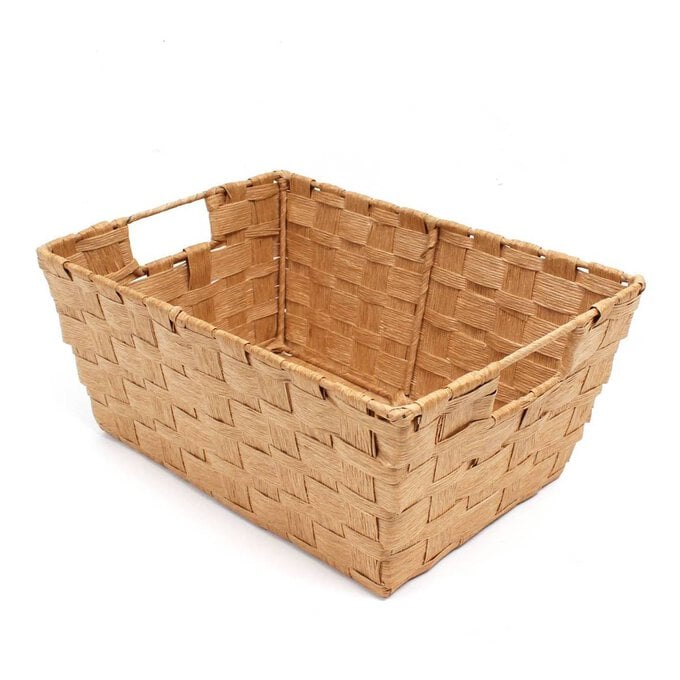 Natural Paper Storage Basket 33cm x 23cm x 14cm image number 1