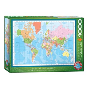 Eurographics Modern Map of the World Jigsaw Puzzle 1000 Pieces