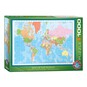 Eurographics Modern Map of the World Jigsaw Puzzle 1000 Pieces image number 1