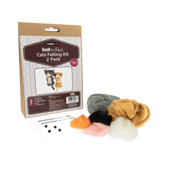 Cats Felting Kit 2 Pack  image number 1