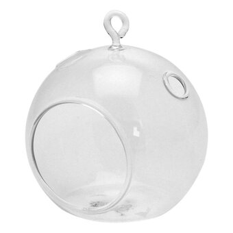Hanging Glass Bubble Tea Light Holder 8cm x 9cm