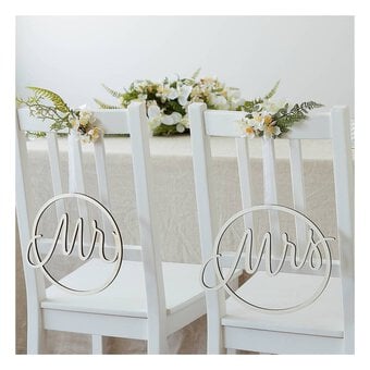 Wooden Mr and Mrs Chair Signs