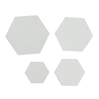 White Mache Hexagon Nesting Boxes 4 Pack