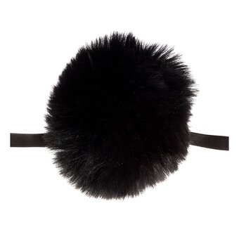 Black Faux Fur Pom Pom 11cm 
