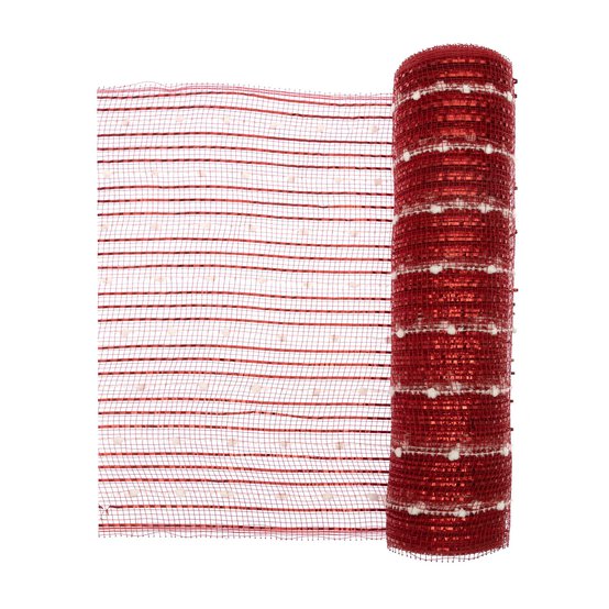 Red Mesh Table Runner 25cm x 5m  image number 3