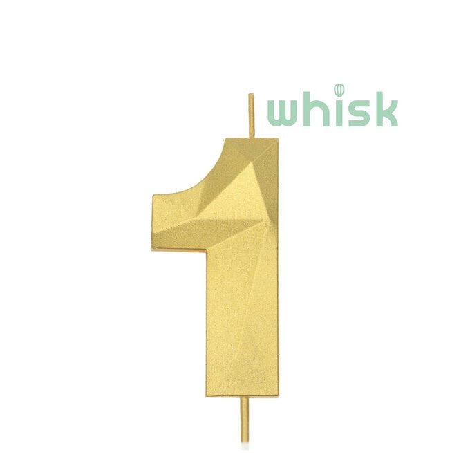 Whisk Gold Faceted Number 1 Candle image number 1