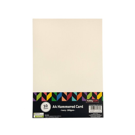 Ivory Hammered Card A4 10 Pack image number 4