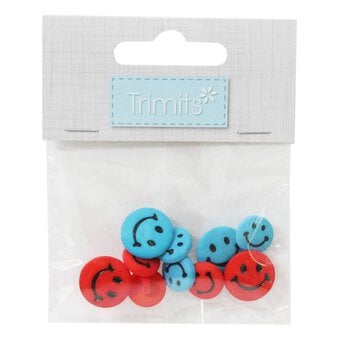 Trimits Smiley Face Craft Buttons 10 Pieces image number 2