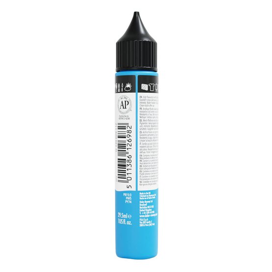 Daler-Rowney System3 Coeruleum Blue Hue Fluid Acrylic 29.5ml (112) image number 2