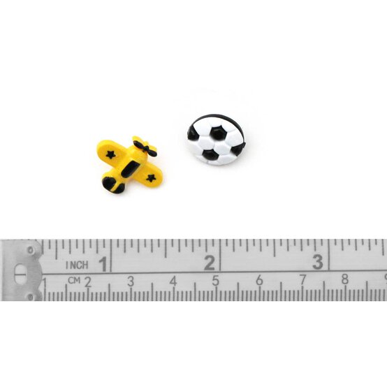 Trimits Football and Plane Novelty Buttons 7 Pieces image number 3