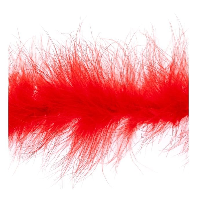 Red Luxury Marabou Trim by the Metre image number 1
