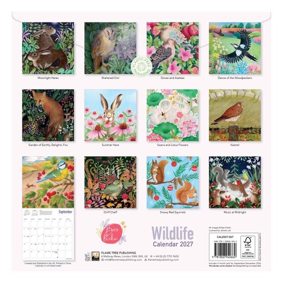 Bex Parkin Wildlife Wall Calendar 2027 image number 4