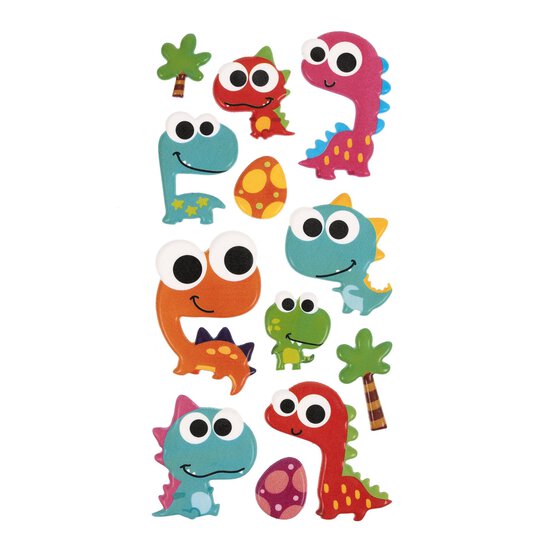 Sparkly Dinosaur Gel Stickers image number 1