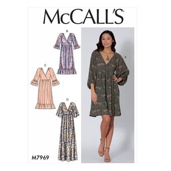 McCall’s Women’s Dresses Sewing Pattern M7969 (XS-M)