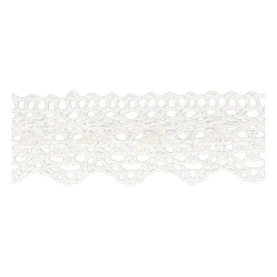 White 25mm Scallop Cotton Lace Trim by the Metre image number 2