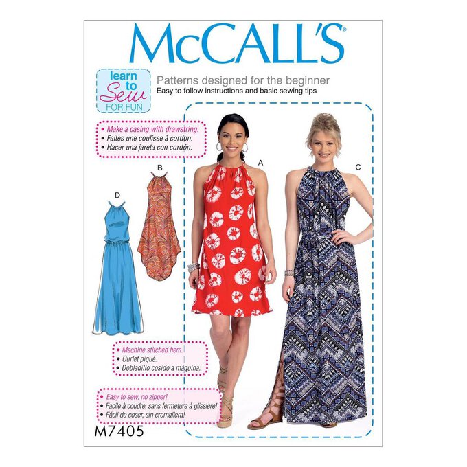 McCall’s Women’s Dress Sewing Pattern M7405 (4-14) image number 1