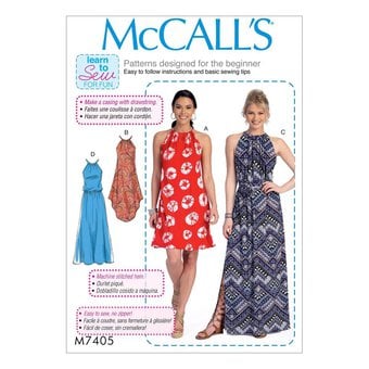 McCall’s Women’s Dress Sewing Pattern M7405 (4-14)