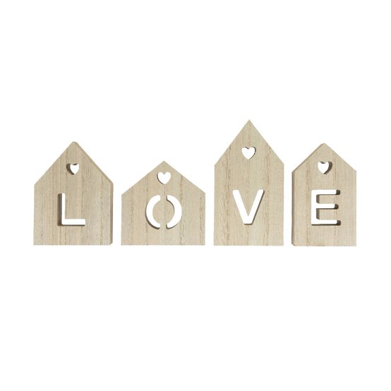 Wooden Love Houses Set 4 Pieces image number 1