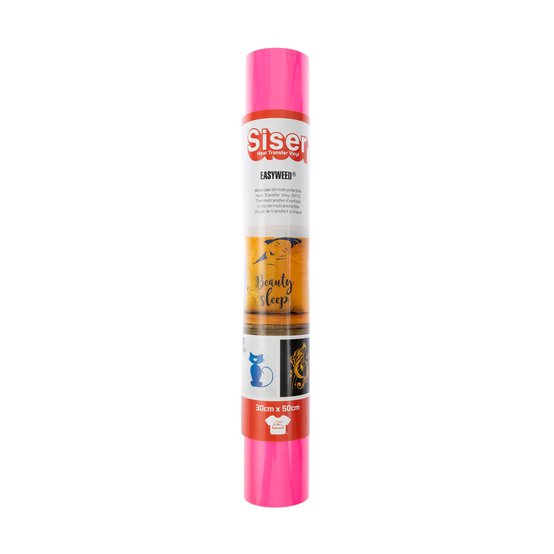 Siser Fluorescent Pink Easyweed Heat Transfer Vinyl 30cm x 50cm image number 1