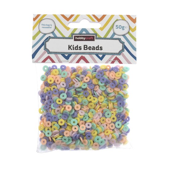 Pastel Flat Beads 50g image number 4