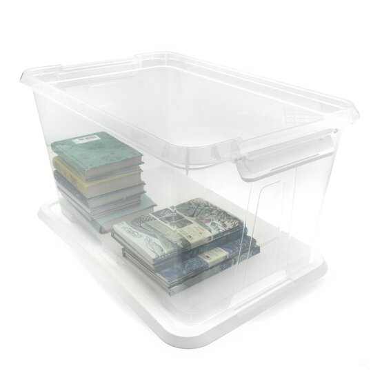 Clear White Storage Box with Wheels 60 Litres image number 2