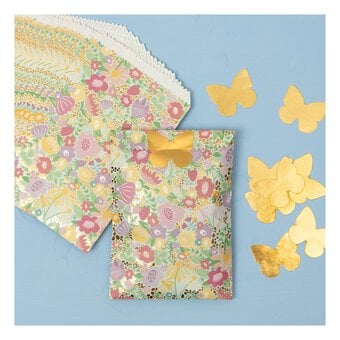 Spring Flower Treat Bags and Stickers 12 Pack