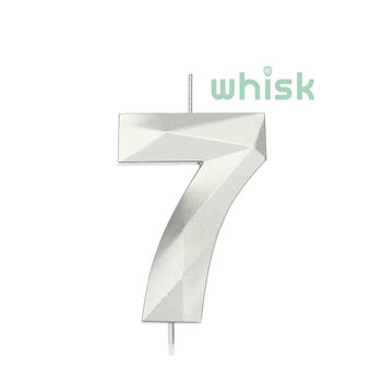 Whisk Silver Faceted Number 7 Candle