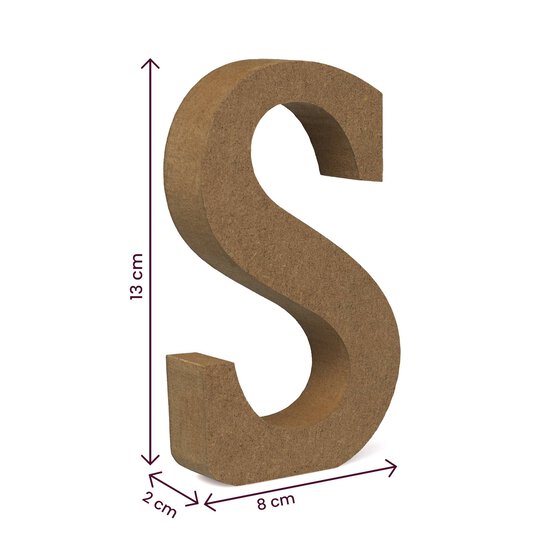 MDF Wooden Letter S 13cm image number 4