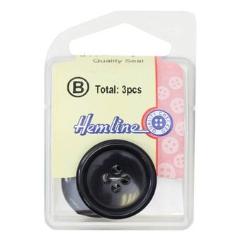 Hemline Royal Blue Basic Holes Button 3 Pack