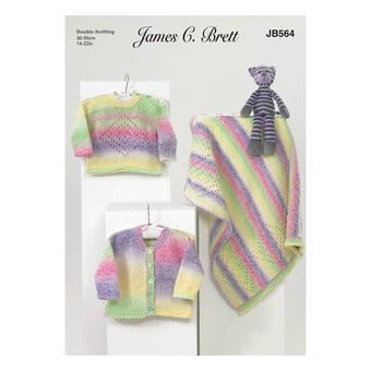 James C Brett Baby Marble DK Jumper and Blanket Pattern JB564