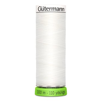 Gutermann White Sew All Recycled rPET Thread 100m (800)