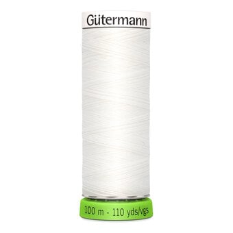 Gutermann White Sew All Recycled rPET Thread 100m (800)