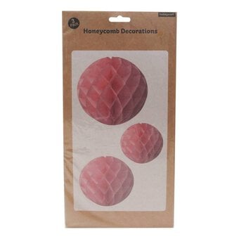 Pink Honeycomb Ball Decorations 3 Pack image number 2
