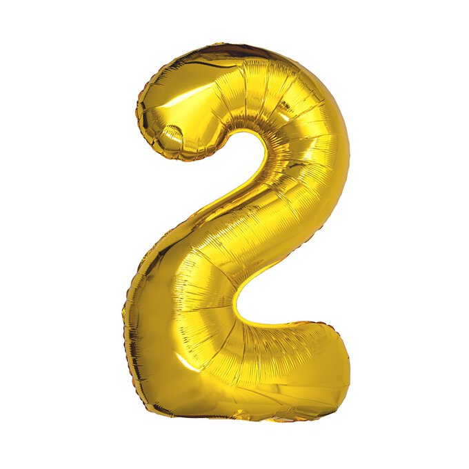 Extra Large Gold Foil Number 2 Balloon image number 1