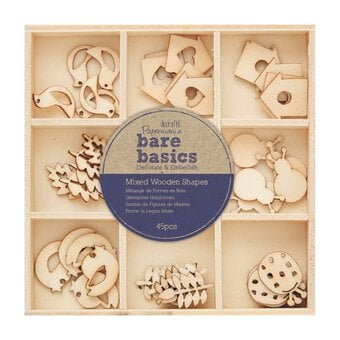 Papermania Autumn Garden Wooden Shapes 45 Pack