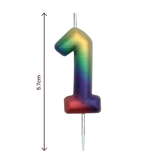 Whisk Metallic Rainbow Number 1 Candle image number 5