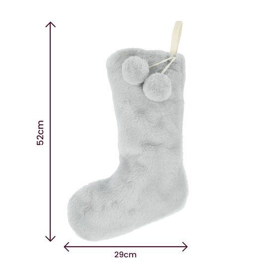 Plush Grey Stocking 52cm image number 4