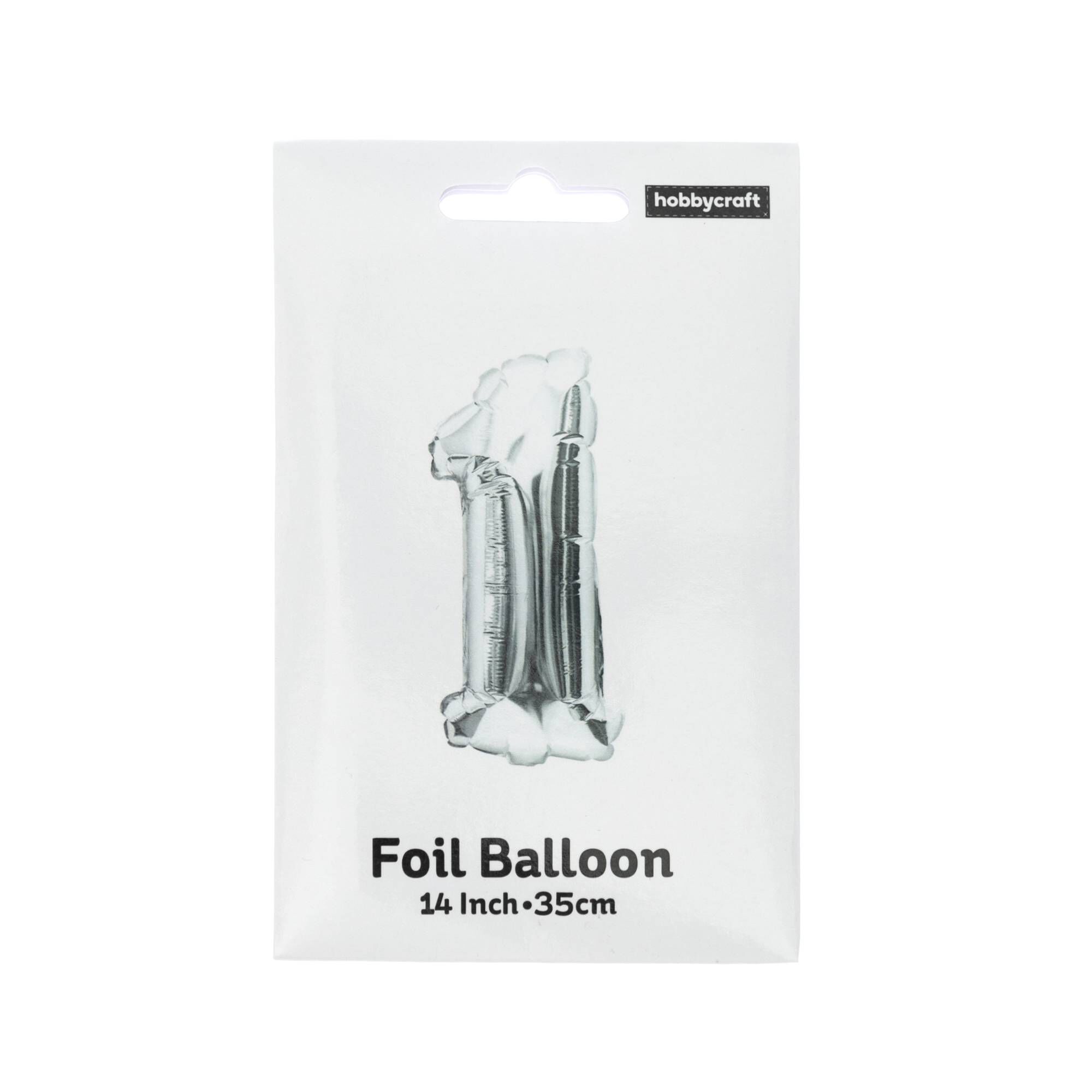 Silver Foil Number 1 Balloon | Hobbycraft