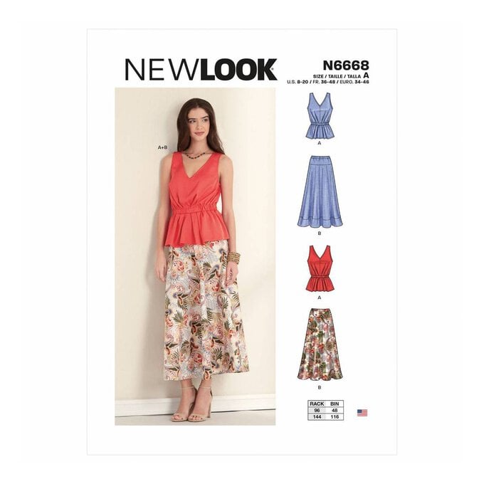 New Look Women's Top and Skirt Sewing Pattern N6668 image number 1
