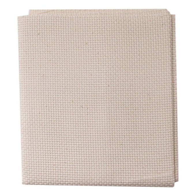 Cream Cotton Binca 9 Count Needlecraft Fabric 70cm x 80cm image number 1