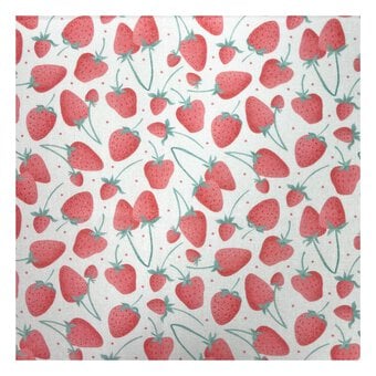 Strawberry Picking Spots Cotton Fabric by the Metre