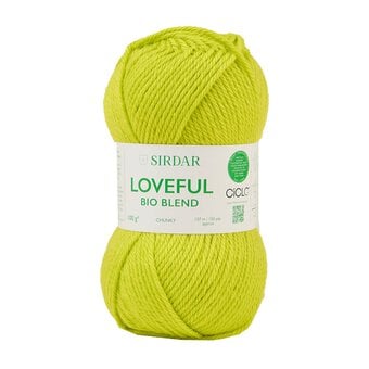 Sirdar Luminous Lime Loveful Bio Blend Chunky 100g