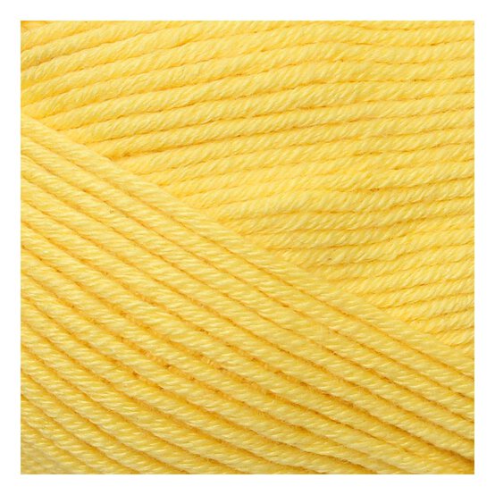 Knitcraft Yellow Cotton Blend Plain DK Yarn 100g image number 3